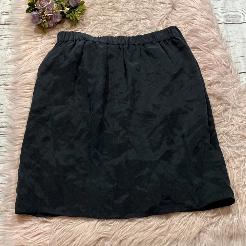 J. Crew Wrap Skirt in Japanese Cupro Black sz 2